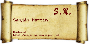 Sabján Martin névjegykártya