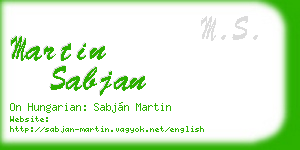 martin sabjan business card