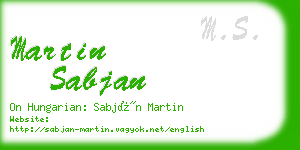 martin sabjan business card